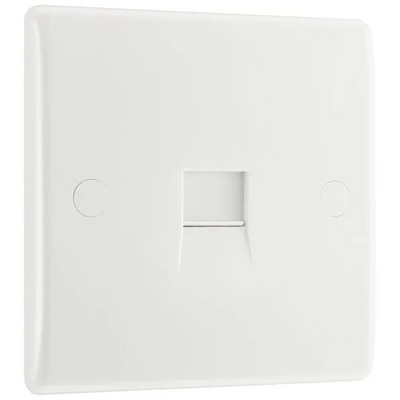 BG 8BTSI/1 Moulded Round Edge | White | 1 Gang Slave Telephone Socket (IDC) by British General (BG-8BTSI/1)