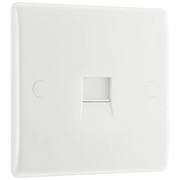 BG 8BTSI/1 Moulded Round Edge | White | 1 Gang Slave Telephone Socket (IDC) by British General (BG-8BTSI/1)