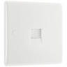 BG 8BTSI/1 Moulded Round Edge | White | 1 Gang Slave Telephone Socket (IDC) by British General (BG-8BTSI/1)