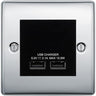 BG Nexus Metal Polished Chrome Dual USB Charger 3.1A Output Socket - Black Insert by British General (BG-NPCEMS2+EMUSB3B)