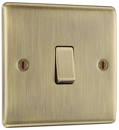 BG NAB13 Nexus Metal Antique Brass 1 Gang 10A 10AX Intermediate Plate Switch