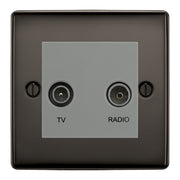 BG Nexus Metal Black Nickel TV & FM Socket NBN66G by British General (BG-NBN66G)