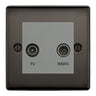 BG Nexus Metal Black Nickel TV & FM Socket NBN66G by British General (BG-NBN66G)