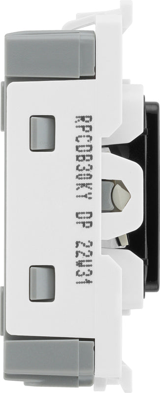 BG RPCDB30KY Evolve Grid Black 20A 20AX 2 Pole Secret Key Switch Module