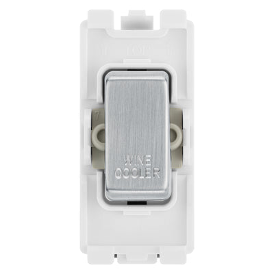 BG RRWCBS Brushed Steel 20A DP Appliance Grid Switch Labelled Wine Cooler by British General (BG-RRWCBS+RBS30)
