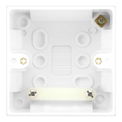 BG 977 Moulded Square Edge | White | 45mm | 1 Gang Surface Box by British General (BG-977)