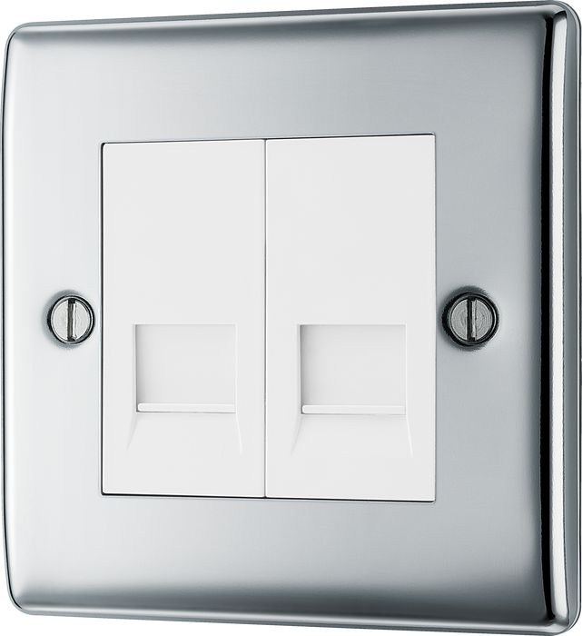  NPCBTM2 Front - This master double telephone socket from British General uses a screw terminal connection and should be used where your telephone line enters your property.