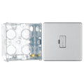 BG Screwless Brushed Steel 13A Unswitched Spur FBS54 with 35mm Steel Back Box