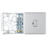 BG Screwless Brushed Steel 13A Unswitched Spur FBS54 with 35mm Steel Back Box by British General
