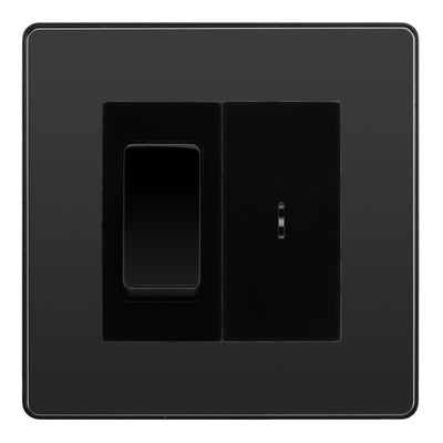 BG Evolve Black Chrome 20A Secret Key Switch with 20A Double Pole Switch - Black Insert