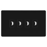 BG Nexus Screwless Matt Black 4 Gang Flex Outlet Socket by British General (BG-SCL-MB-4G-FLEX-OUTLET-SOCKET)