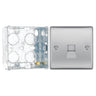 BG Nexus Brushed Steel 1 Gang RJ11 Single Data Outlet NBSRJ111 with 35mm Steel Back Box