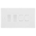 BG Nexus White Moulded 4 Gang Switch 2x Trailing Edge LED Dimmer 2x Intermediate Custom Grid Switch