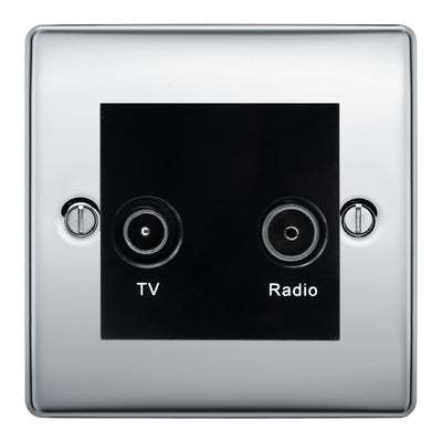BG Nexus Metal Polished Chrome TV & FM Socket NPC66B by BG Nexus (BG-NPC66B)