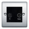 BG Nexus Metal Polished Chrome TV & FM Socket NPC66B by BG Nexus (BG-NPC66B)