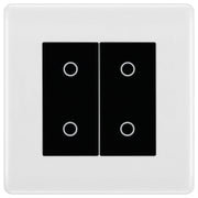 BG Nexus White Moulded Double Master Touch Dimmer Switch - Black Insert by British General (BG-8EMS2+EMTDMB)
