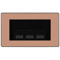 BG Evolve Polished Copper 3 Gang IDC Secondary Telephone Socket - Black Insert