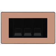 BG Evolve Polished Copper 3 Gang IDC Secondary Telephone Socket - Black Insert by British General (BG-PCDCPBTS3B)