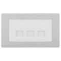 BG Evolve Brushed Steel 3 Gang IDC Secondary Telephone Socket - White Insert