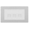 BG Evolve Brushed Steel 3 Gang IDC Secondary Telephone Socket - White Insert by British General (BG-PCDBSBTS3W)