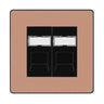 BG Evolve Polished Copper 2 Gang RJ45 Data Socket PCDCPRJ452B Black Inserts by British General (BG-PCDCPRJ452B)