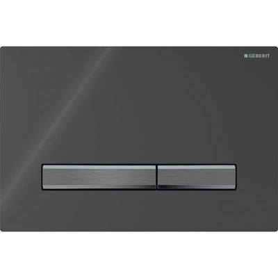 Geberit Sigma50 Square WC Dual Flush Plate - Black & Black Chrome - 115.671.DW.2