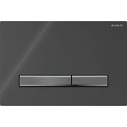 Geberit Sigma50 Square WC Dual Flush Plate - Black & Black Chrome - 115.671.DW.2 by Geberit (Geberit-115.671.DW.2)