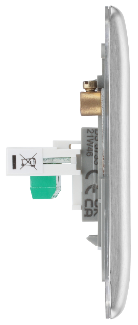 NBSRJ112  Side - This RJ11 telephone socket from British General uses a screw terminal connection and can be used for connecting two analogue phone lines.