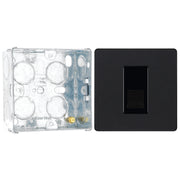 BG Evolve Matt Black 1 Gang Master Telephone Socket PCDMBBTM1B with 35mm Steel Back Box