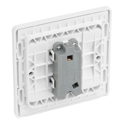BG Evolve Brushed Steel 10AX 1 Way Press Switch PCDBS14W with 35mm Steel Back Box