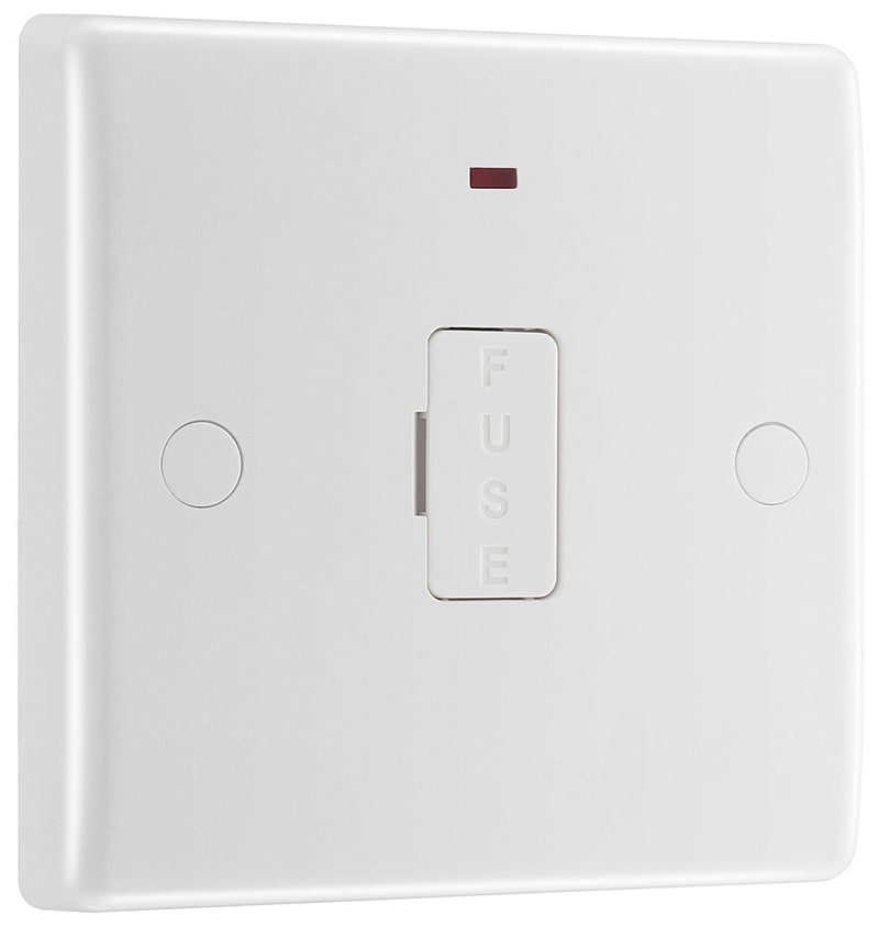 BG 857 Moulded Round Edge | White | 13A Flex Outlet Neon Unswitched Fused Connection Unit