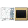BG Evolve Satin Brass 2G Wide Rocker Light Switch PCDSB42WB with 35mm Steel Back Box