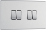 BG FBS44 Nexus Screwless Flat-Plate Quad Light Switch Brushed Steel 2 Way 10A by British General (BG-FBS44-Shopify-SA_1)