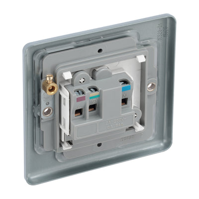 BG MC528 Metal Clad 2A Round Pin Unswitched Socket by British General (BG-MC528)