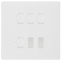 BG Nexus White Moulded 6 Gang Switch 4x Trailing Edge LED Dimmer 2x Intermediate Custom Grid
