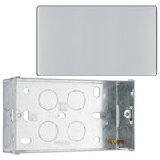 BG Screwless Polished Chrome Double Blanking Plate FPC95 with 35mm Steel Back Box by British General