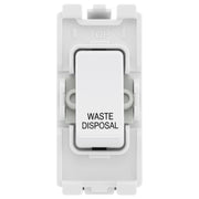 BG Evolve White RRWDISPCDW 20A DP Appliance Grid Switch Labelled Waste Disposal by British General (BG-RRWDISPCDW+RPCDW30)