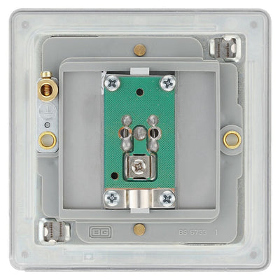 BG Screwless Brushed Steel Single Satellite Socket FBS64 with 25mm Steel Back Box