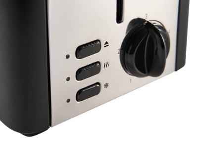 2 Slice Toaster (Chelmsford / THT-8016A) in Black & Polished Steel - UK Plug