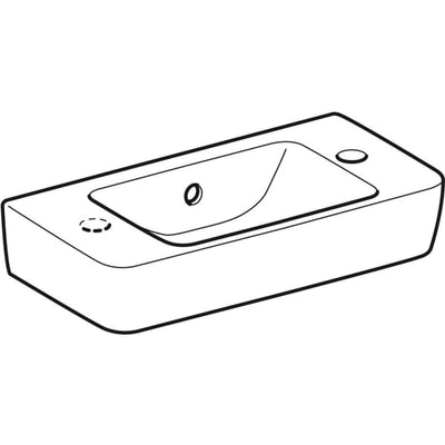Geberit Selnova Compact RH Countertop Basin 500mm - 1 Tap Hole - 501.507.00.7 by Geberit (Geberit-501.507.00.7)