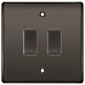 BG Black Nickel 2 Gang Engraved Custom Labelled Appliance Grid Switch