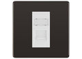 BG Screwless Black Nickel Single 1 Gang RJ45 Data Socket FBNRJ451W White Insert