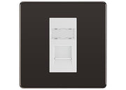 BG Screwless Black Nickel Single 1 Gang RJ45 Data Socket FBNRJ451W White Insert by British General (BG-FBNRJ451W)