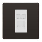 BG Screwless Black Nickel Single 1 Gang RJ45 Data Socket FBNRJ451W White Insert by British General