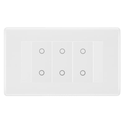 BG Nexus White Moulded Triple Secondary Touch Dimmer Switch by British General (BG-8EMR4+EMTDSW)