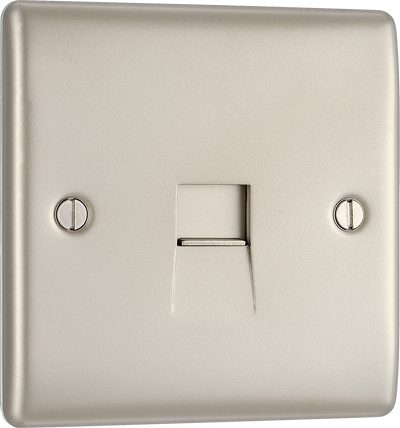 BG NPRBTS1 Nexus Metal Pearl Nickel 1 Gang Slave Telephone Socket