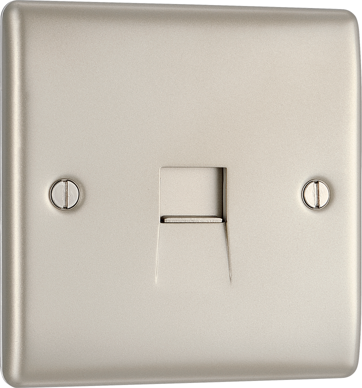 NPRBTS1 Front - This secondary telephone socket from British General uses a screw terminal connection and should be used for an additional telephone point which feeds from the master telephone socket.