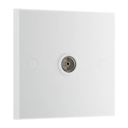 BG 962 Moulded Square Edge | White | 1 Gang Isolated Co-Axial TV Socket Outlet by British General (BG-962)