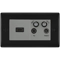 BG Nexus Matt Black 4G Faceplate with HDMI + TV/FM/SAT Module - Grey Insert