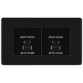 BG Screwless Matt Black 4G Faceplate with 45W USB A+C Charger Modules – Black Insert